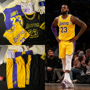 湖人詹姆斯23号球衣套装男夏季潮流背心短裤两件套运动服速干透气