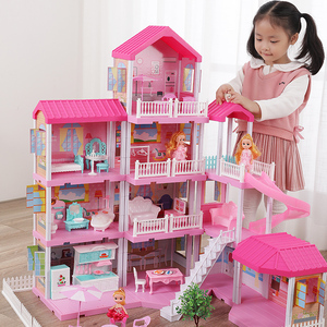 糖米公主屋儿童积木宝宝拼装城市别墅3公主城堡女孩6益智玩具系列