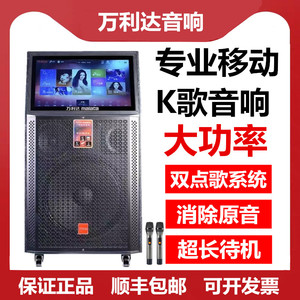 户外K歌视频音响带显示屏幕大功率拉杆户外音箱15寸三分频点唱机