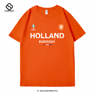 2024荷兰队T恤国家队欧洲杯足球迷服德容范迪克德佩短袖男女半袖