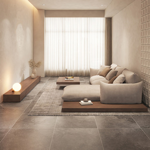 纳威2023年新款日式原木侘寂风地台面包布艺沙发客厅极简创意家具