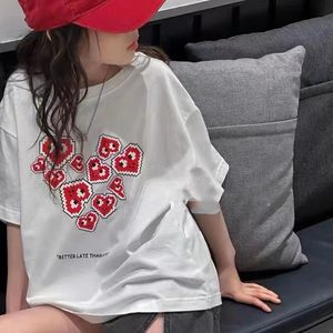 女童短袖T恤纯棉夏季2023新款夏装中大童打底衫衣服洋气儿童上衣t