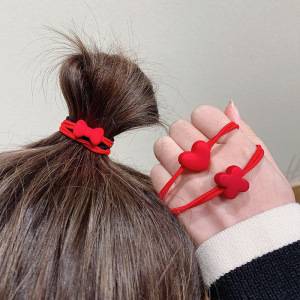 新年红色头绳女简约气质马尾发圈简约ins扎头发皮筋甜美高弹皮套