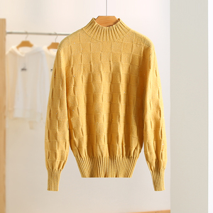 佳●85~绵羊毛收口毛衣纯色圆领套头衫2022冬季新款专柜折扣女装