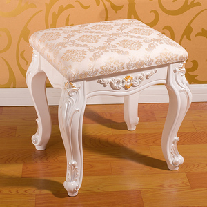 梳化妆台凳椅子现代简约布艺北美欧式美甲凳子实木田园卧室换鞋凳