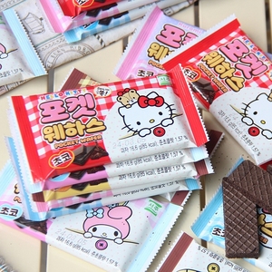 韩国进口三丽鸥威化饼干hellokitty同款卡通巧克力儿童小零食礼物