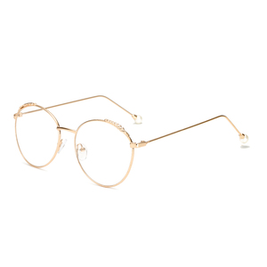 圆形框金丝边框眼镜女超轻金属眼镜框镜架女潮