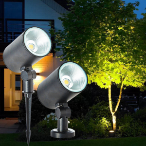 户外投射灯景观射树灯庭院简约现代圆形投光灯led照树灯防水射灯