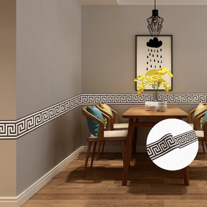 腰线装饰自粘墙布腰线别墅壁布接缝熨斗热贴 客厅背景墙墙面墙贴