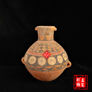 仿古陶器 马家窑彩陶罐 花器 陶土工艺品 中式摆件 家居饰品 包邮