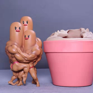 宠物小精灵神奇宝贝肌肉男猛男地鼠三兄弟手办动漫二次元模型摆件