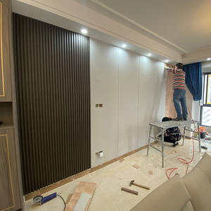 长沙实木格栅硬包电视机背景墙客厅沙发现代轻奢主卧床头欧式软包