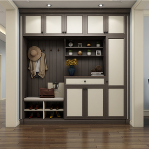 兔宝宝鞋柜入户鞋柜柜子整体鞋柜定制金储物柜玄关鞋柜到顶设计