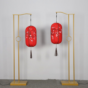 新款婚庆道具中式婚礼宫灯路引舞台布置中国风红色灯笼弯钩路引