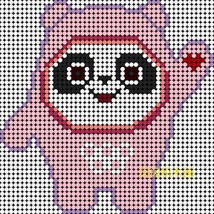粉色熊猫bdd定制卡通像素积木装饰画小颗粒马赛克拼装diy潮流礼物