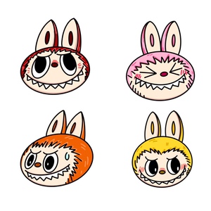 labubu拉布布汽车装饰泡泡玛特摩托车身贴可爱卡通划痕遮挡贴纸