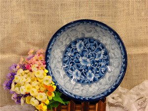 韩国原装进口 参宝陶瓷器系列 韩式大冷面碗  青花汤碗 单个