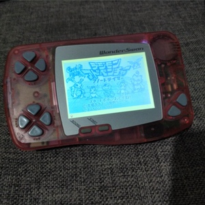 中古9新 万代原装日版 粉透明色 ws 掌机