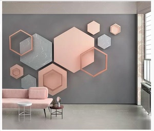 8d现代简约个性时尚几何艺术客厅电视背景墙纸墙布沙发壁纸壁画ju