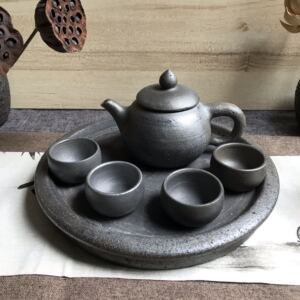 四川 雅安 荥经砂器土陶纯手工黑砂茶具古拙茶壶非遗产品包邮