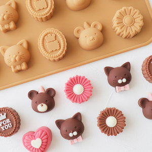日本cotta正品卡通可爱巧克力硅胶模具软糖冰块小熊小猫爱心