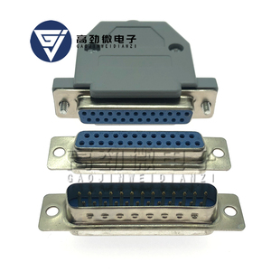 HDB25 公母头 焊线式DB25 焊接头连接器 VGA串口 半金蓝胶 D-SUB
