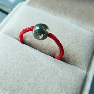 戒指转运珠水晶珠红色