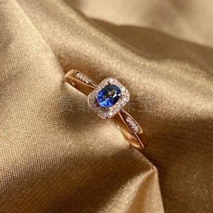 18k金 椭圆3*4mm 18k白金黄金玫瑰金戒指空托 成品 可代镶嵌 v