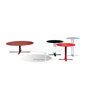 北欧设计艺术圆形简约现代金属烤漆工艺/工业风客厅沙发茶几边桌