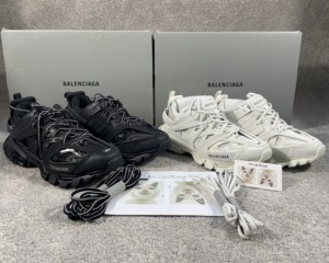 balenciaga巴黎世家新款黑白色track低帮系带复古运动休闲老爹鞋