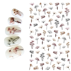 新款热销日系美甲背胶防水贴纸 环保多肉干花持久指甲贴花