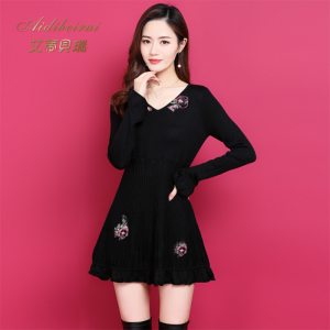 粉红玛丽女装2022年新款春季小个子超仙打底收腰气质针织连衣裙子