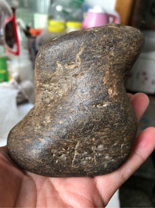 黑龙江天然象形大叶草花玉桫椤玉原石手把件雕刻料摆件340克