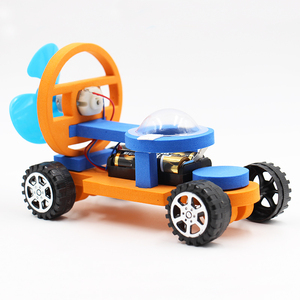 科技小制作DIY电动风力小车小发明 F1空气动力赛车手工材料玩具