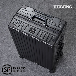 HEBENG品牌行李箱万向轮旅行箱铝框款拉杆箱结实耐用20登机箱男女