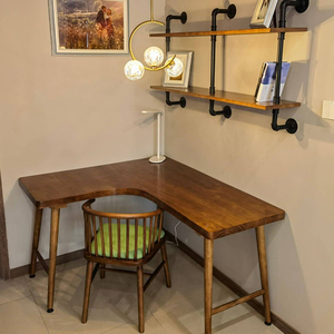 卧室儿童拐角书桌实木