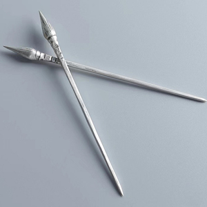 飞镖防身用发簪复古民族风发饰发钗苗银普洱茶针手工雕花饰品清代