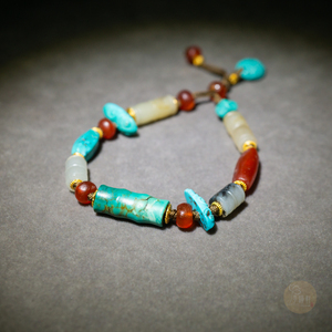 千年高古珠商周春秋松石古玉多宝手链手串保真包老中原古董珠宝