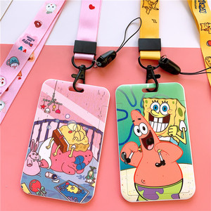 派大星卡通公交接送幼儿园胸卡工作证件卡套学生防丢挂绳海绵宝宝