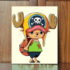 diy数字油画卡通动漫人物 手绘填色卧室儿童房装饰画 海贼王乔巴