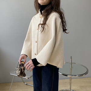 短款斗篷毛呢外套女2021年秋冬立领韩版小众披肩时尚气质大衣披风