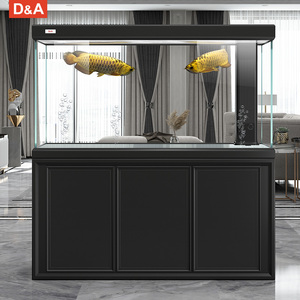 德克鱼缸简爱系列实木轻奢超白玻璃生态底过滤客厅家用隔断水族箱