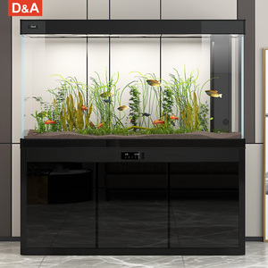 德克铝合金超白玻璃龙鱼缸客厅大中型生态水族箱底滤免换水金鱼缸