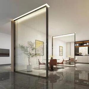 办公室艺术家用金属入门入户玄关不锈钢长虹玻璃隔断屏风定制客厅