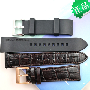 原厂正品宾利6101M表带硅胶皮带真皮原装男手表配件棕色黑色橡胶
