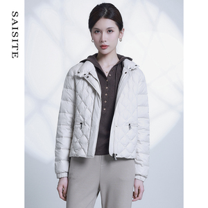 赛斯特女装23新款冬季外套 长袖立领短款白鹅绒休闲羽绒服 H23020