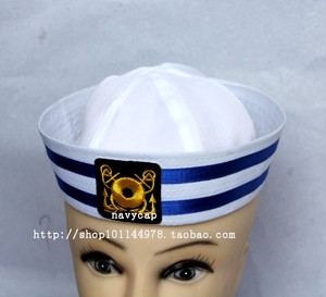 成人儿童海军船长护士帽水兵水手帽cosplay制服帽韩版主播直播5
