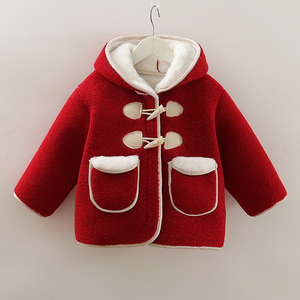 女童外套2023冬装新款儿童加厚羊羔绒毛毛衣宝宝冬季夹棉保暖大衣