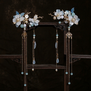 汉服头饰冬季儿童古装古风宫廷古代发簪流苏公主仙女森系超仙女童