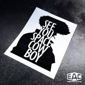 再见星际牛仔赏金猎人斯派克单色镂空贴纸车窗车身笔记本行李箱